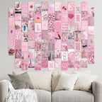 Y2K BOO Soft Rose Pink Aesthetic Wall Collage Kit – 100 Dreamy & Romantic Photos, 4"x6" Prints for Teen Girls Dorm Room Decor, Soft Rose Color Softscape Moments, Ideal Gift for Birthday & Graduation