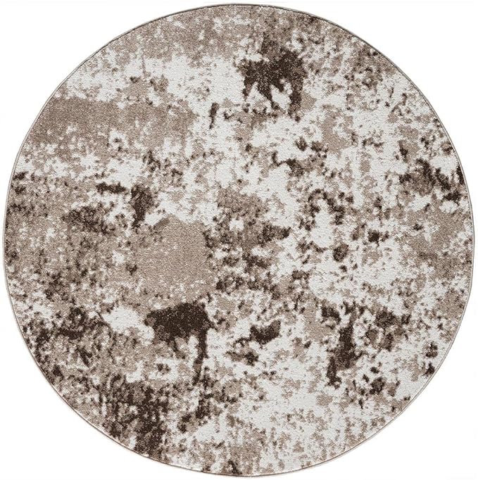 Keen Home Design Area Rugs - 8ft Round Non-Shedding, Abstract Rugs for Kitchen, Living Room, Bedroom, Dining Room, Entryway - Size: 7'10" Round, Multi