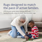 Abani Mid-Century Green Arch Washable Area Rug – 6' x 9' – Modern Geometric Design – Ivy Collection – Non-Shedding, Easy to Clean – Durable for High Traffic Areas – Living Room, Bedroom & Office