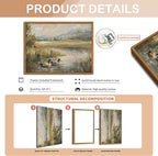 Floating Framed Canvas Wall Art, Vintage Mallard Duck Oil Paintings Print, Countryside Art Wildlife Nature Pond Wall Decor for Living Room, Bedroom, Office, Rustic Decor 8x10 inch