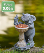 Garden Elephant Statues for Bird Bath: Outdoor Sculptures for Lawn Patio Yard Balcony Porch - Unique Gifts for Mother Grandma