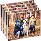 6x8 Acrylic Picture Frame 5 Pack, Clear Freestanding Double Sided Frameless Magnetic Photo Frames, Desktop Display Decor Gift
