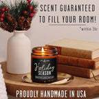 Holiday Candles, Christmas Candles Scented – ‘Holiday Season’ Soy Candle, w/Apple, Cinnamon & Clove - Infused with Essential Oils I Holiday Candle I 9oz, 50Hr, Made in USA