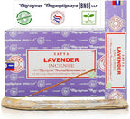 Satya Lavender Incense Sticks, Satya Bng (Bangalore) Insenses 15gmx12 Pack with Raajsee Incense Holder Bundle, Satya Nagchampa Natural Incense
