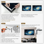 SIGNWIN 36"x60" Extra Large Framed Wall Art Spiral Galaxy Vivid Blue and Yellow Cosmic Space Illustration for Home Living Room Bedroom Decor (Frame Assembly Required)