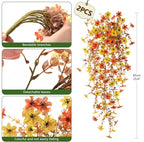 Artificial Fake Hanging Fall Flowers for Outdoor Decoration,2 Pcs Fake Silk Plant Daisy Realistic UV Resistant for Home Indoor Porch Patio Wall Balcony Yard(Orange Yellow)