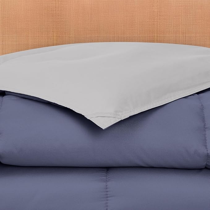 Modern Threads Down Alternative Reversible Comforter Deep Blue/Silver King