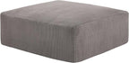 40" Square Stuffed Ottoman Pouf for Sofa Couch, Corduroy Poufs with Foam Chunk Filling, Furry & Fluffy Foot Stool Movable Ottoman. 40 * 40 Floor Poufs Foot Rest for Living Room, Grey