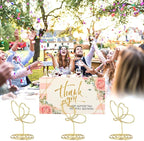24 Pcs Gold Butterfly Photo Holders Table Number Photo Clips Holder Butterfly Decoration Name Place Card Stand for Centerpieces Wedding Reception, Party, Birthday