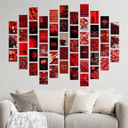 Y2K BOO Bold Red Wall Collage Kit - 50 Aesthetic Posters for Room Decor, Perfect for Dorms and Bedrooms, Vibrant Red Collage Kit for Teen Girls and Bold Spaces
