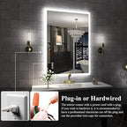 S·BAGNO LED Bathroom Mirror with Lights, 48''x28'' 3D Border Bathroom Vanity Wall Mirror with Bluetooth, Anti-Fog, Stepless Dimming, 3 Colors, Tempered Glass Lighted Vanity Mirror for Bathroom
