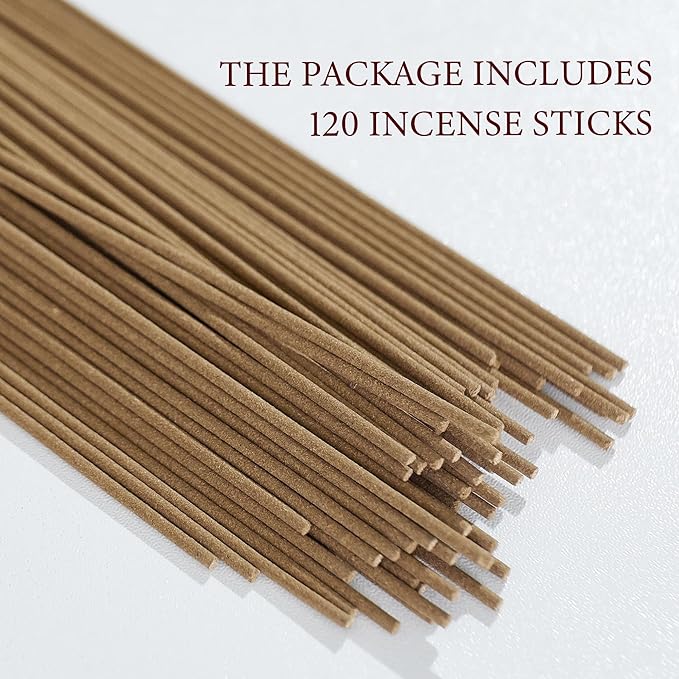 Sandalwood Incense Sticks – 120 Natural Incense Sticks for Meditation, Spiritual Energy and Home Air Purification