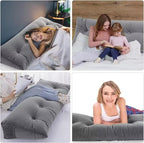 Triangular Headboard Pillow Wedge Pillow for Headboard Gap Headboard Pillow Twin Daybed Pillows Backrest Pillow with Side Pockets