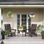 12 Inch Hanging Baskets 2 PC with Chains, Self-Watering Hanging Planters for Indoor Outdoor Plants, Plastic Hanging Flower Pots,White Brown