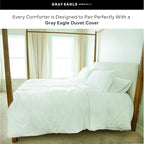 Gray Eagle Oversized King Comforter – Extra Large Synthetic Down Alternative Comforter – Ultra Soft Microfiber, All-Season, Lightweight & Fluffy – Hotel Quality, Machine Washable, White (120' x 98")