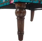 UIXE Floral Accent Chair, Living Room Arm Chairs Modern Nailhead Trim Club Armchair with Wood Legs, Comfy Upholstered Sofa Lounge Seat Reading Seat Bedroom Side Seating for Home Office