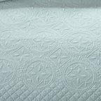 Calla Angel Sage Garden Luxury Pure Cotton Quilt, Queen, Light Aqua