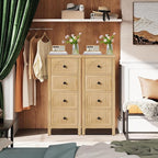 4 Drawer Dresser for Bedroom Set of 2, 36.81''Tall Modern Chest of Drawers with Fluted Panel, Wood Storage Dresser Organizer with Deep Drawers for Nursery Living Room Hallway (2, Wood Color)