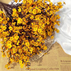 10Pcs Artificial Babys Breath Flowers, Orange Fall Flowers, Fake Silk Flowers for Home DIY Floral Arrangement Table Centerpiece Fall Thanksgiving Autumn Decoration