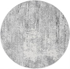 Keen Home Design Area Rugs - 5ft Round Non-Shedding, Abstract Rugs for Kitchen, Living Room, Bedroom, Dining Room, Entryway - Size: 5'3" Round, Abstract Cream/Grey