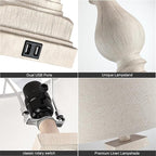 Rustic Dimmable Table Lamps Set of 2 with USB Charging Ports,26.5”Resin Beside Lamps for Living Room,Vintage Farmhouse Nightstand Lamps Traditional French Country Table Lamps for Bedroom