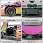 1/24 Scale Colorful Lambo Revuelto Diecast Car Model, Collectible Diecast Toy Car with Lights and Sounds, Pull Back Vehicles Toy for Adults Kids Birthday Gifts Decoration