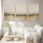 SIGNWIN Framed Canvas Print Wall Art Warm Neutral Horizon Abstract Beige and Brown Landscape Photography Modern Art Minimalist Black and White for Living Room, Bedroom, Office - 16"x24"x3 White