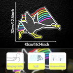Rainbow Goose Neon Sign for Wall Decoration,Rainbow Led Funny Animal Neon Sign LGBTQ Light up Sign for Gift Pub Gay Bar (16.54 * 12.6In)