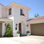 Sunnyglade 2 PCS 23”Artificial Plastic Boxwood Ball Tree，Faux Potted Decorative Topiary Plant，UV Resistant Fake Plant in Pot for Home Gate Indoor Outdoor Patio Office Decor