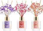 Airkeep Reed Diffuser Set of 3, Lavender Thyme Sandalwood Rose Cherry Blossom Oil Reed Diffusers for Bedroom Living Room Office Aromatherapy Oil Reed Diffuser for Gift 50ml x 3