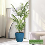 Dexceder 13x12 Self Watering Planter with Wheels Indoor Outdoor, Inner Pot Design, Thickened Large Floor Standing Flower Plant Pot with Water Level Indicator (Peacock Blue Gradient)