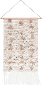 Mark&Day Wall Art, Unterweitersdorf Bohemian Farmhouse White Macrame Tapestry Wall Hanging for Living Room, Bedroom, Office or Kitchen (22"H x 14"W)