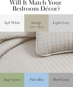 Southshore Fine Living, Inc. King Size Quilt Bedding Set, Soft Microfiber Bedspread, Stain & Pet Hair Resistant Bedding Coverlet, King Size/California Quilt Set with 2 Pillow Shams, Bone