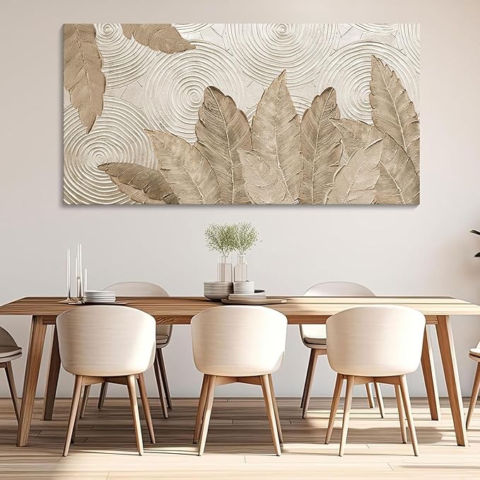 Minimalist & Modern Art for Bedroom Decor Framed Abstract Artwork for Walls Neutral & Contemporary Beige Wall art - Artwork for Living Room and Boho Style Large Abstract Wall Art 29×58IN