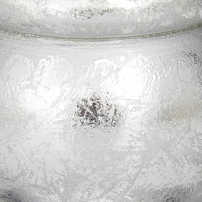 Deco 79 Traditional Mango Wood Pillar Candle Holder, Set of 3 10", 8", 6"H, Silver