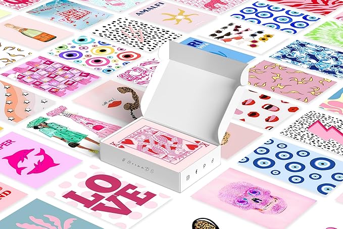 Y2K BOO Preppy Wall Collage Kit - 50 Trendy Preppy Aesthetic Photos for Dreamy Spaces, Perfect Preppy Room Decor, Teens' Preppy Photo Collage Kit 4x6, Stylish Dorm Wall Art