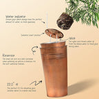 KOL 22''H 2-Pack Planter with Water Level Indicator - Galvanized Steel Pot - Self Watering Planters Flower Pot for Plant - Inner Pot Design - Round Metal Planter Box - Indoor Outdoor Planting - Bronze