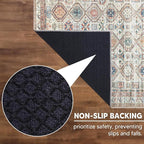 Keen Home Design 2x12 Rug - Machine Washable Runner Rug with Non-Slip Backing, Ideal for Hallway, Entryway, Kitchen, Laundry Room - Vintage, Easy Clean, Durable, Low Pile - (2'6" x 12')
