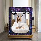 Bed Canopy Portable Blackout Bed Tent Privacy Tent for Adult Indoor Sleeping with 3 Doors, Storage Bag