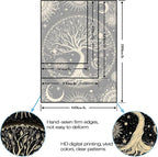 Lunerfex Tree of Life Tapestry Starry Sky Wall Tapestry, Vintage Tapestries for Bedroom Ceiling Tapestries Wall Hanging for Bedroom Living Room Decor Tree-3 60"x80"