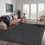 Washable Indoor Outdoor Rug 8x10 Weather Resistant Area Rugs Modern Solid for Porch Deck Balcony Backyard Patio Outside Carpet (8 X 10 Dark Grey)