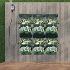 Self-Watering Wall-Mounted Planter, Vertical Garden Planter Set with 18 Pots, Stackable Plant Grow Pots with Electronic Timer for Growing Veggies, Fruits, Herbs, Flowers.