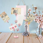 Tandefio Photo Tree Holder Clip, 8 Branch Money Family Tree Gift Card Holder with Clips Picture Frame Stand for Memo Paper Note Wedding Photo Display Office Decor(Pink)