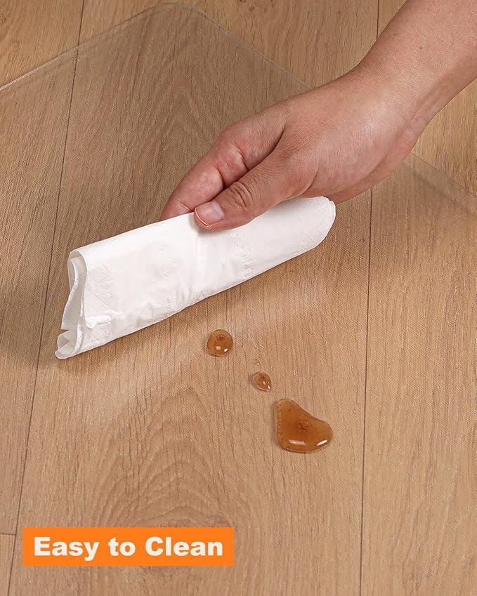 Small Clear Area Mat, 2'×3' PVC Waterproof Hard Floor Mat for Under Refrigerator