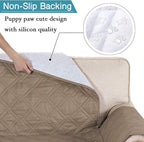 Flamingo P 100% Waterproof Furniture Covers for Sofa Slip Resistant Sofa Slipcover Protector Non-Slip Furniture Protector (Seat Width Up to 54" Taupe)