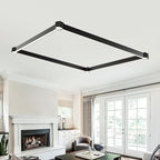 WELAKl Black Modern Square Chandelier, Square Ceiling Light Fixture, Contemporary Chandelier Pendant Light for Kitchen lsland, Dining Room, Bedroom