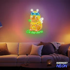 Personalized Cute Capybara Neon Sign, Custom UV Printed Buzzing But Chilling Decor Led Light, Wall Art Lights Signs, Decorative Gifts For Friends, Kids, Bedroom, Living Room, Bar