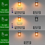 2 Pack Solar Wall Lanterns Outdoor with 3 Modes, Dusk to Dawn Motion Sensor LED Sconce Lights IP65 Waterproof, Exterior Front Porch Security Lamps Wall Mount Patio Fence Garage Decorative