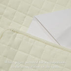 Southshore Fine Living, Inc. Oversized King Quilt Bedding Set, Soft Brushed Microfiber, Wrinkle-Free, Stain and Pet Hair Resistant Bedding, California/King Size Quilt Coverlet Set w/2 Shams, Cream