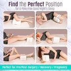 Knee Pillow for Side Sleepers -%100 Memory Foam Leg Pillow for Sleeping - Great Between Legs When Sleeping - Helps with Lower Back, Hip, Sciatica Pain, Machine Washable Soft Cover